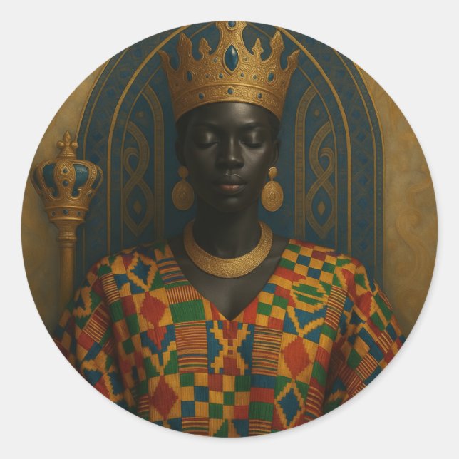 Afro Goddess Runder Aufkleber (Vorderseite)