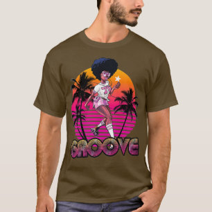 Afro Groove Roller Skate Retro 80er 70er Disco T-Shirt