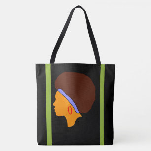 Afro-Haar auf ganz vorbei Druck-Tasche