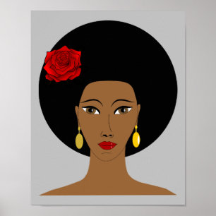 Afro Hair Black Girl Poster