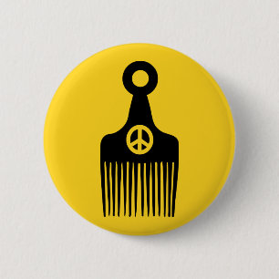 Afro Hair Peace Button