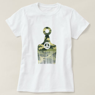 Afro Hair Peace Camouflage T-Shirt