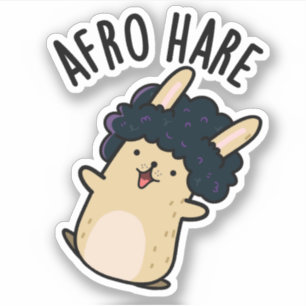 Afro Hare Funny Rabbit mit Afro Puff Aufkleber