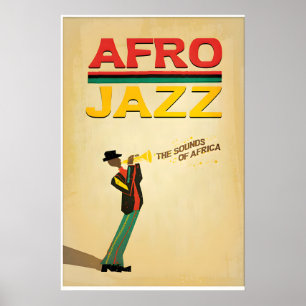 Afro-Jazz-inspirierter Originaldesign-Druck -Druck Poster