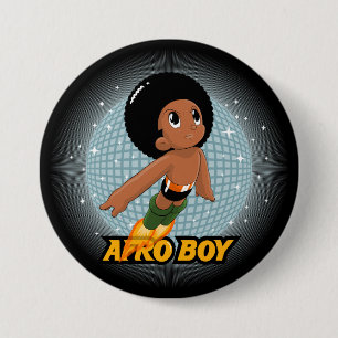 Afro-Junge Button