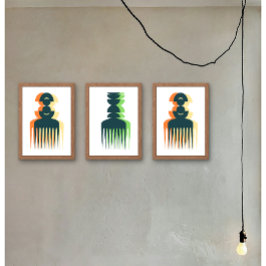 Afro-Kamm-Kunstposter Poster