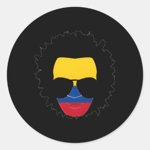 Afro Kolumbian Afro Latino kolumbianische Flagge Runder Aufkleber