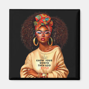Afro Königin Schwarze Frau Afrikanisches Melanin S Magnet