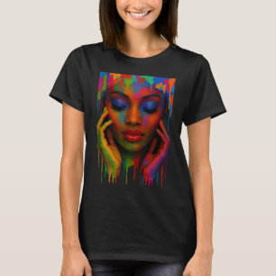 Afro-Königin Schwarzer Stolz Mädchen Frauen Malen T-Shirt