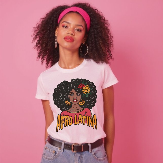 Afro Latina Hand Drawn Spanisches Geschenk T-Shirt (Afro Latina Hand Drawn Spanish Gift T-Shirt)