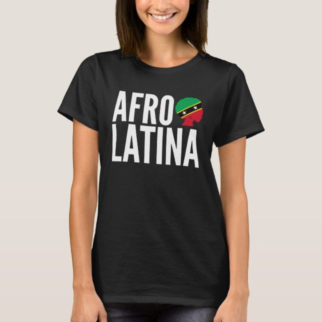 Afro Latina Queen Creole Saint Kitts & Nevis Afro  T-Shirt (Vorderseite)