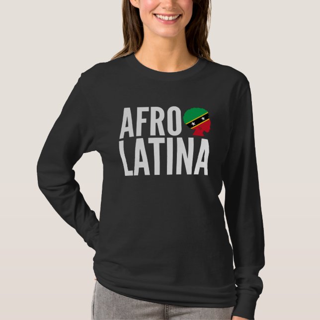 Afro Latina Queen Creole Saint Kitts & Nevis Afro  T-Shirt (Vorderseite)