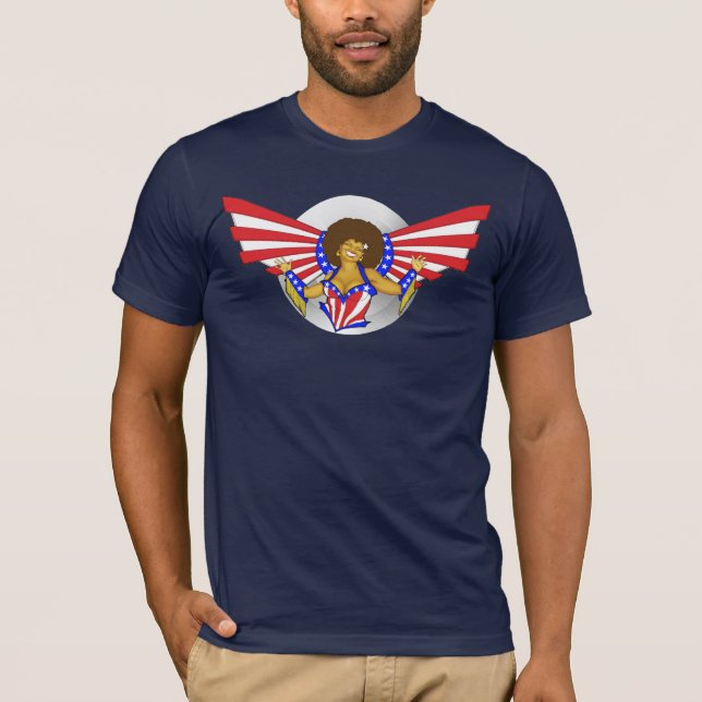 Afro-Liebe-Engelsmänner T-Shirt (Vorderseite)
