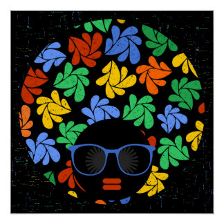 Afro Liebe farbenfrohe Wanddekor Poster