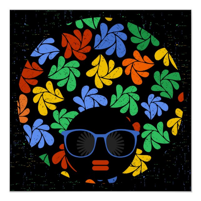 Afro Liebe farbenfrohe Wanddekor Poster (Vorderseite)
