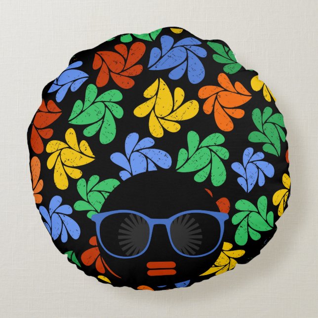 Afro Liebe farbiges Kissen (Rückseite)