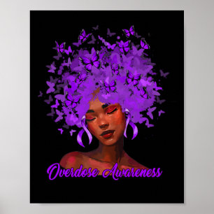 Afro Lila Ribbon Überdosierung Aw Poster