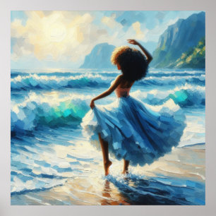 Afro Lob Göttin Göttliche Schönheit Ölgemälde Poster