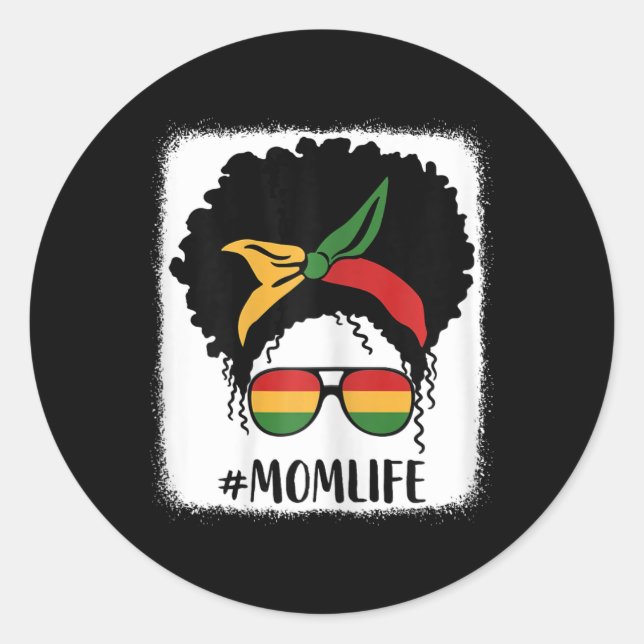 Afro Mama Life Black Mama Mütter D Runder Aufkleber (Vorderseite)