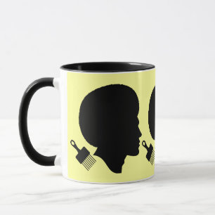 AFRO MAN SILHOUETTE UND SEIN AFRO PICK TASSE