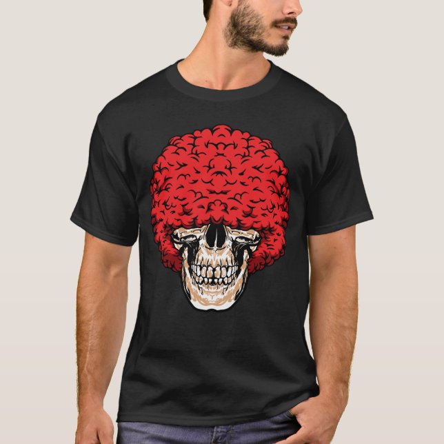 Afro-Man's Skull: Überreichlich Curly Red Hair T-Shirt (Vorderseite)