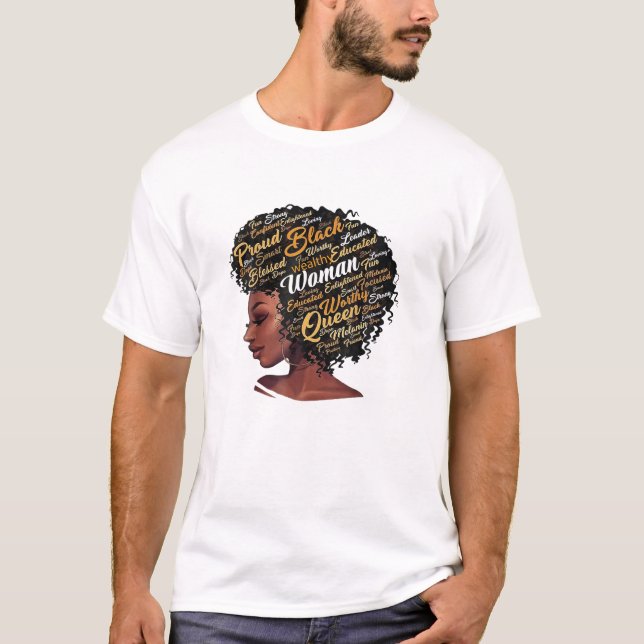 Afro Melanin Queen T-Shirt Strong Black Natural Af (Vorderseite)