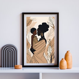 Afro-Mutter und Tochter Poster