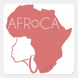 Afro Natural Black Hair Quadratischer Aufkleber
