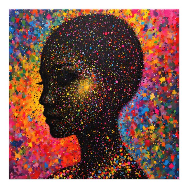 Afro Nebula Flüstern – Black History Feier Fotodruck (Vorne)