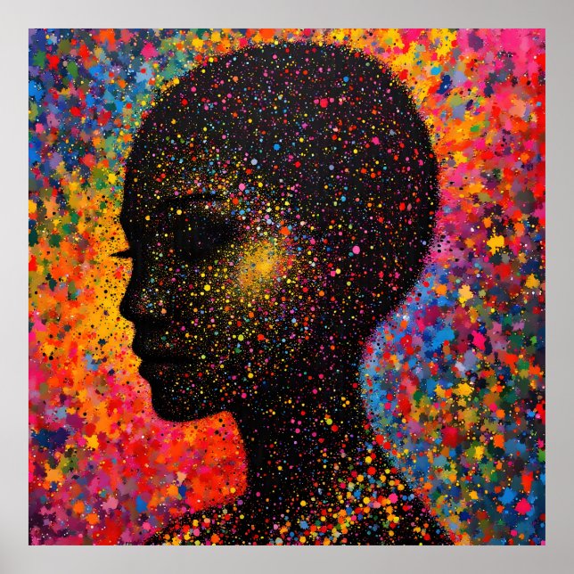 Afro Nebula Flüstern – Black History Feier Poster (Vorne)