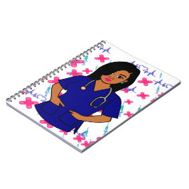 Afro Nurse Caregiver Registered Nurse Woman Notizblock