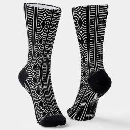 Afro Pop Black and White Mudtuch Remix Socken
