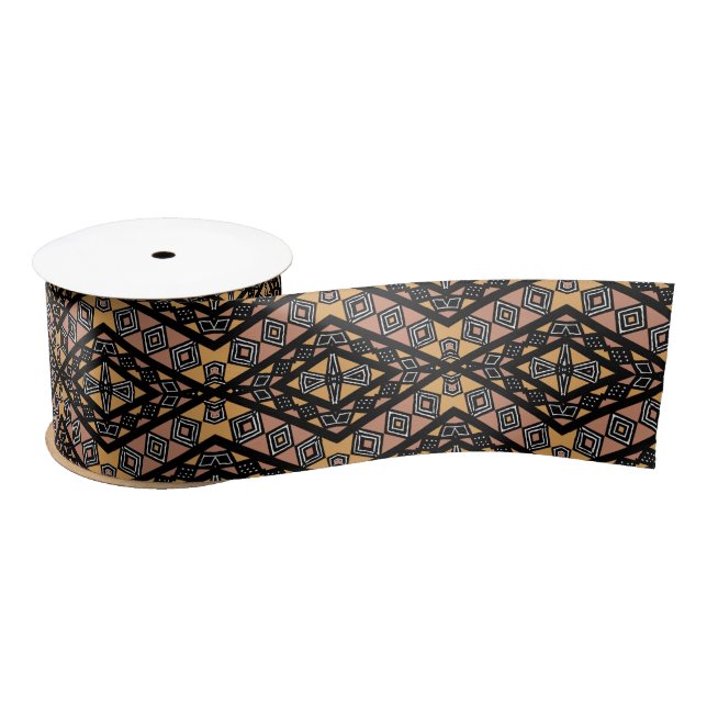 Afro Pop Bogolan Satin Ribbon Satinband (Spule)
