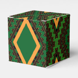 Afro Pop Green Black und Yellow Modern Mudtuch Geschenkschachtel