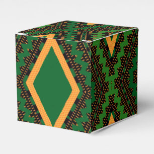 Afro Pop Green Black und Yellow Modern Mudtuch Geschenkschachtel