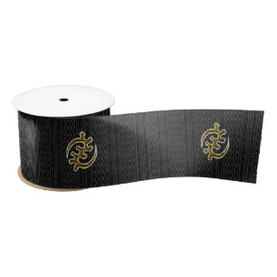 Afro Pop Modern Mudcloth Adinkra Satin Ribbon Satinband