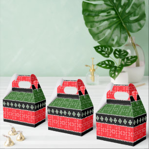 Afro Pop Red Black Anf Green Mudcloudprint Geschenkschachtel