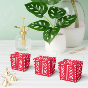 Afro Pop Rot und Weiß Modern Modern Mud Design Geschenkschachtel