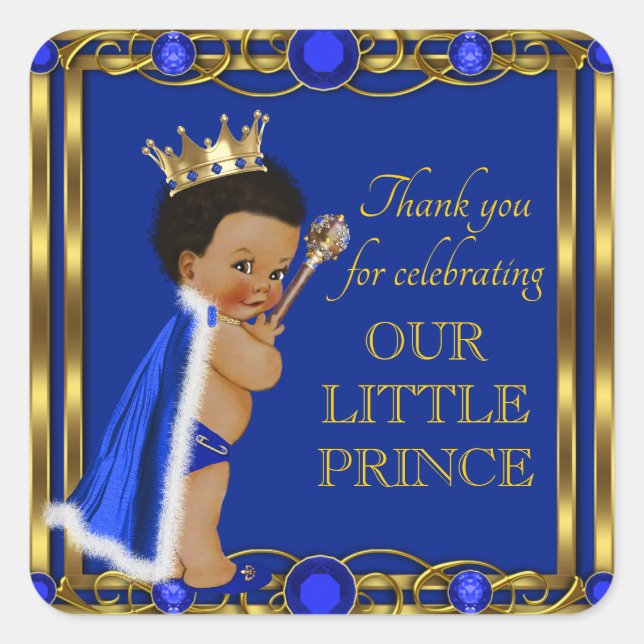 Afro Prince Baby Shower Stickers (Vorderseite)
