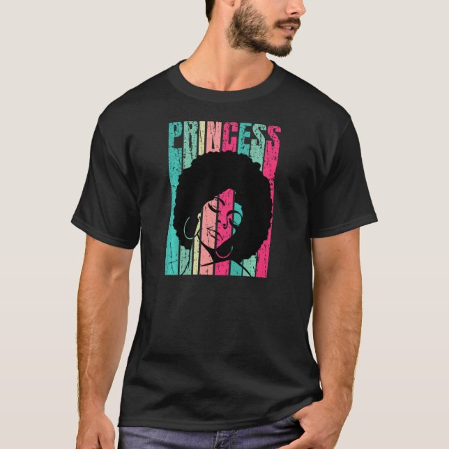 Afro Princess Afro American Women Black Cultur T-Shirt (Vorderseite)