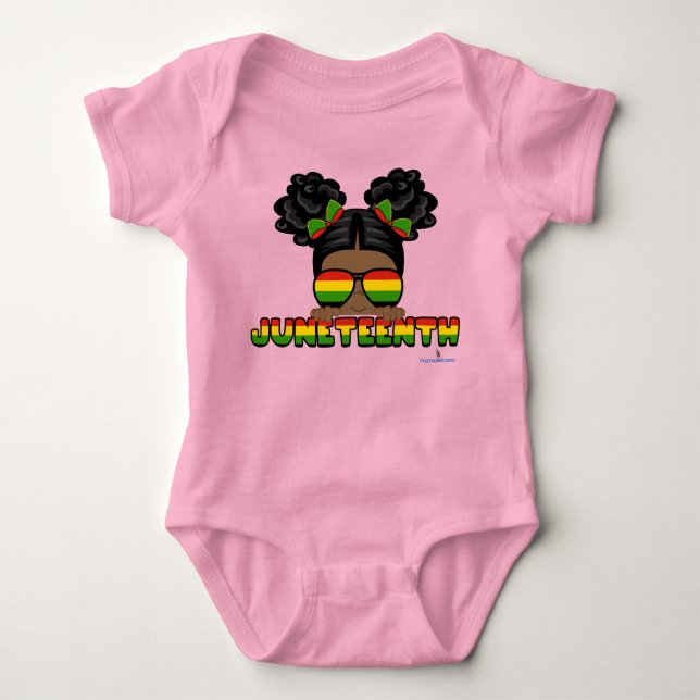 Afro Puff Juneteenth Baby Bodysuit Baby Strampler (Vorderseite)