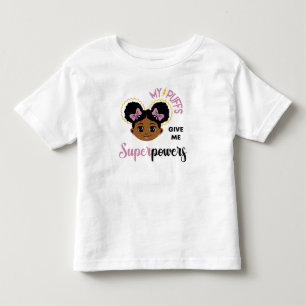 Afro-Puff-Superkraft-Schwarzes-Mädchen-Kinder-Shir Kleinkind T-shirt