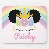 Afro Puff Unicorn Curly Hair Individuelle Name
