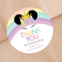 Afro Puff Unicorn Rainbows Geburtstagsparty Gefall