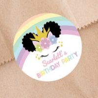 Afro Puff Unicorn Rainbows Geburtstagsparty Gefall