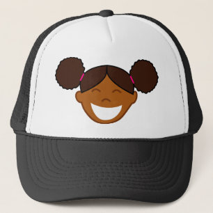 Afro Puffs Mädchen Gesicht Truckerkappe