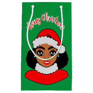 Afro Puffs Schwarzer Weihnachtsmann Weihnachten Kleine Geschenktüte