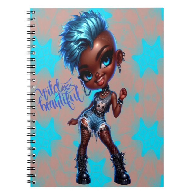 Afro Punk Blue Star Schönes SpiralNotebook Notizblock (Vorderseite)