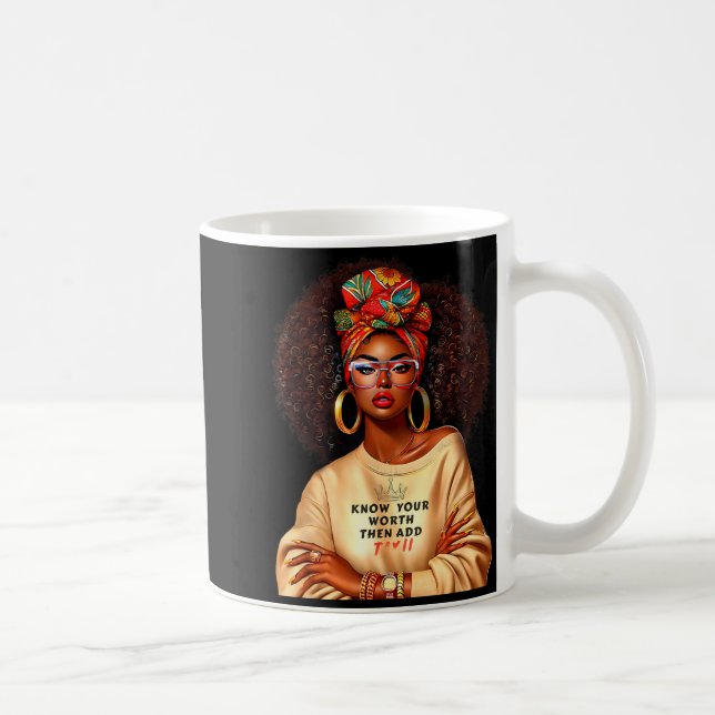 Afro Queen Black Woman African Melanin Black Histo Kaffeetasse (Rechts)