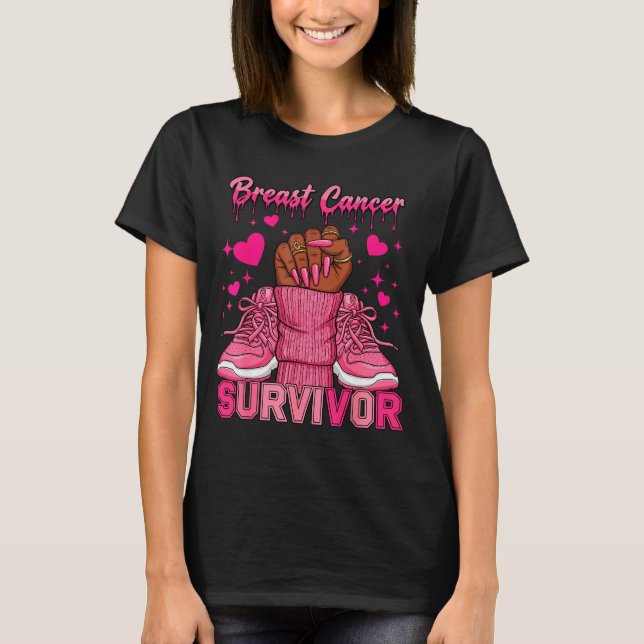 Afro Queen Black Women Breast Cancer Survivor Nk R T-Shirt (Vorderseite)